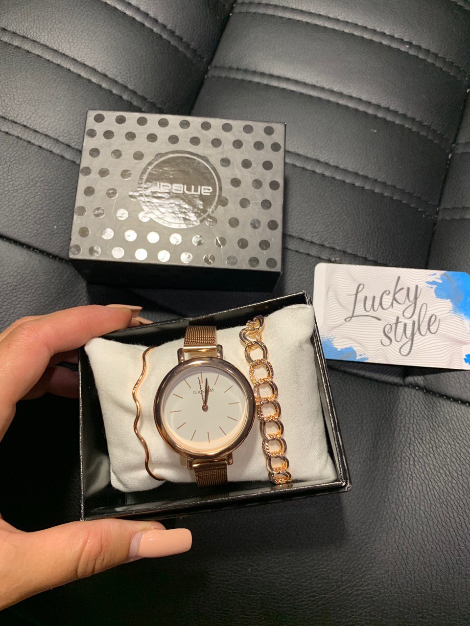 Комплект с браслетами Красное золото 6899