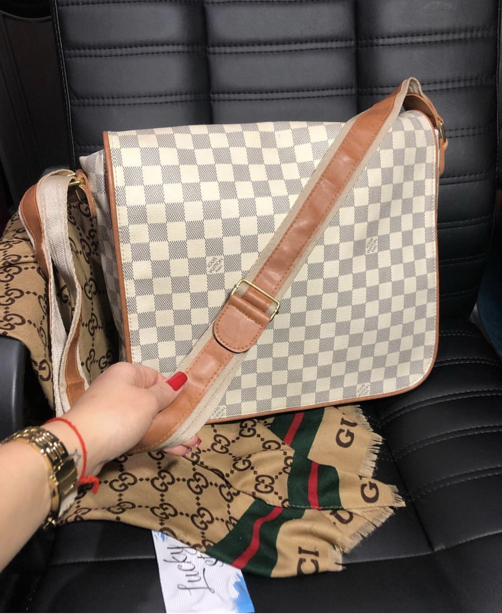 LV white computer bag 7952