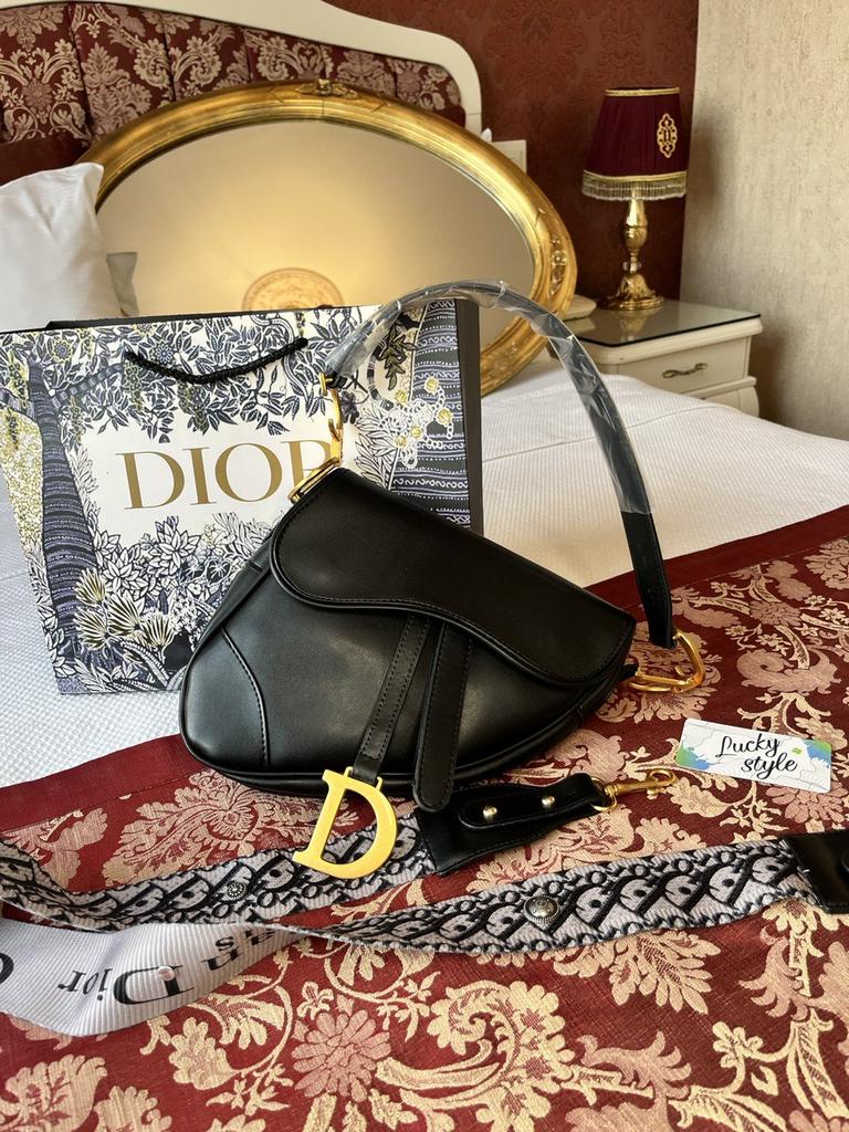 Сумки маленькие > Сумка седло Dior Saddle black чёрная 51170 купить в  интернет-магазине