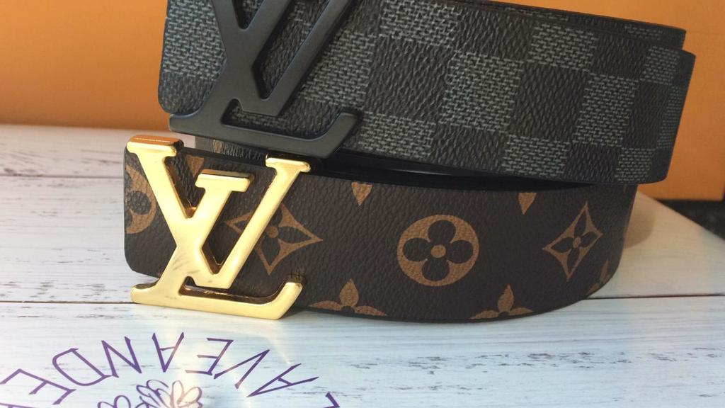 LV серая шашка чёрная пряжка 51190