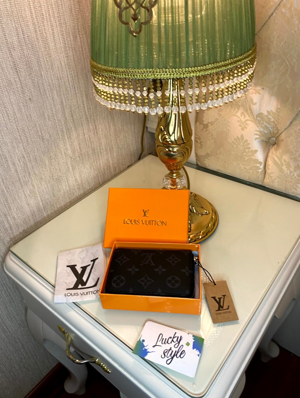 Кошелёк-портмоне на молнии LV grey monogram + коробка бренд 60059