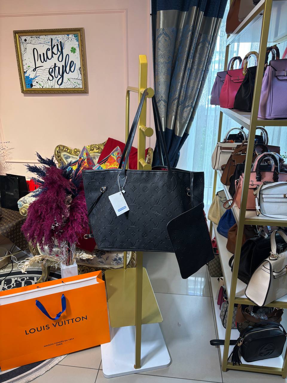 Сумка Neverfull матовая monogram black черная 45 см 41412412