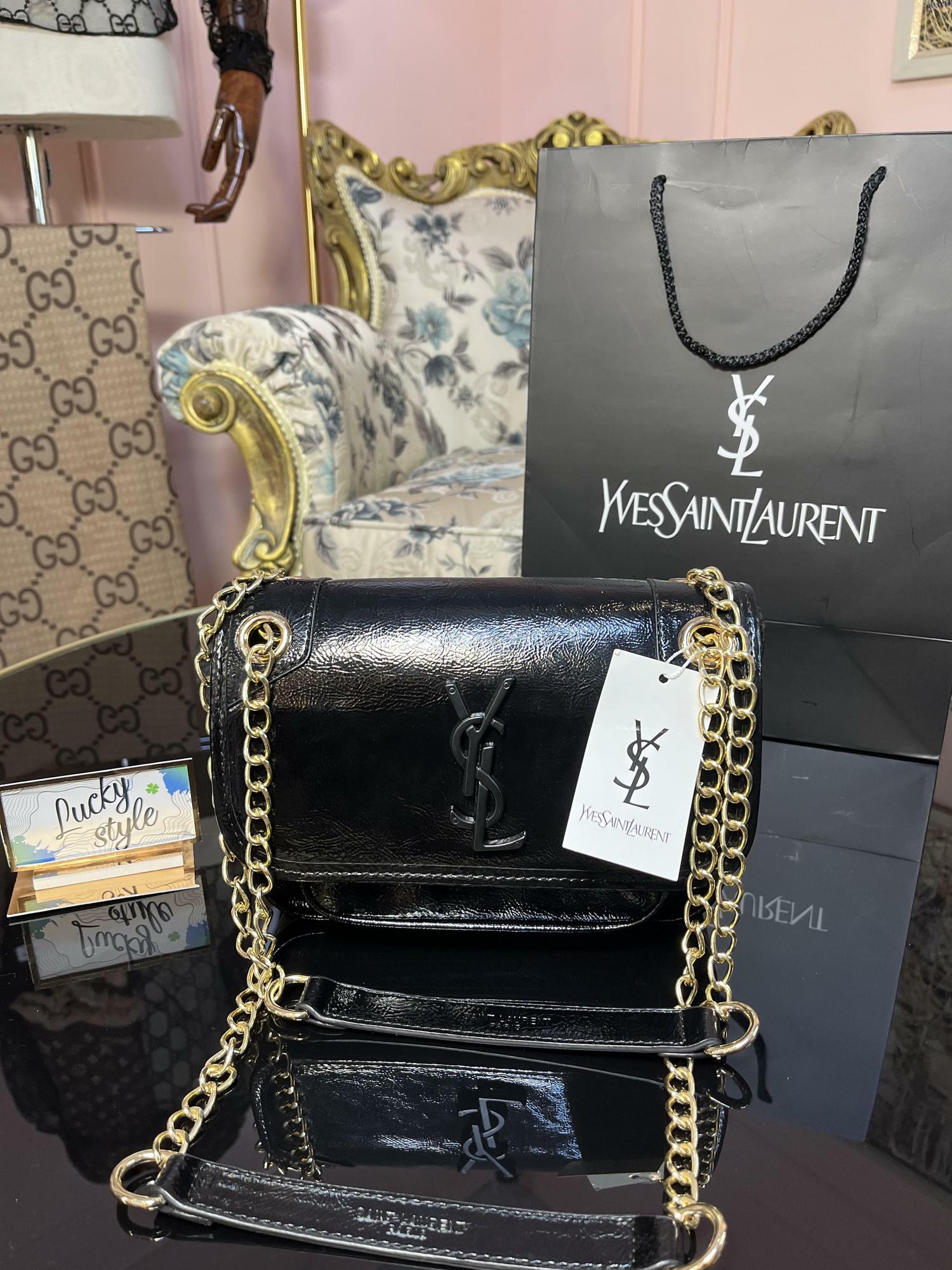 SAINT LAURENT YSL черная под лак 76587235