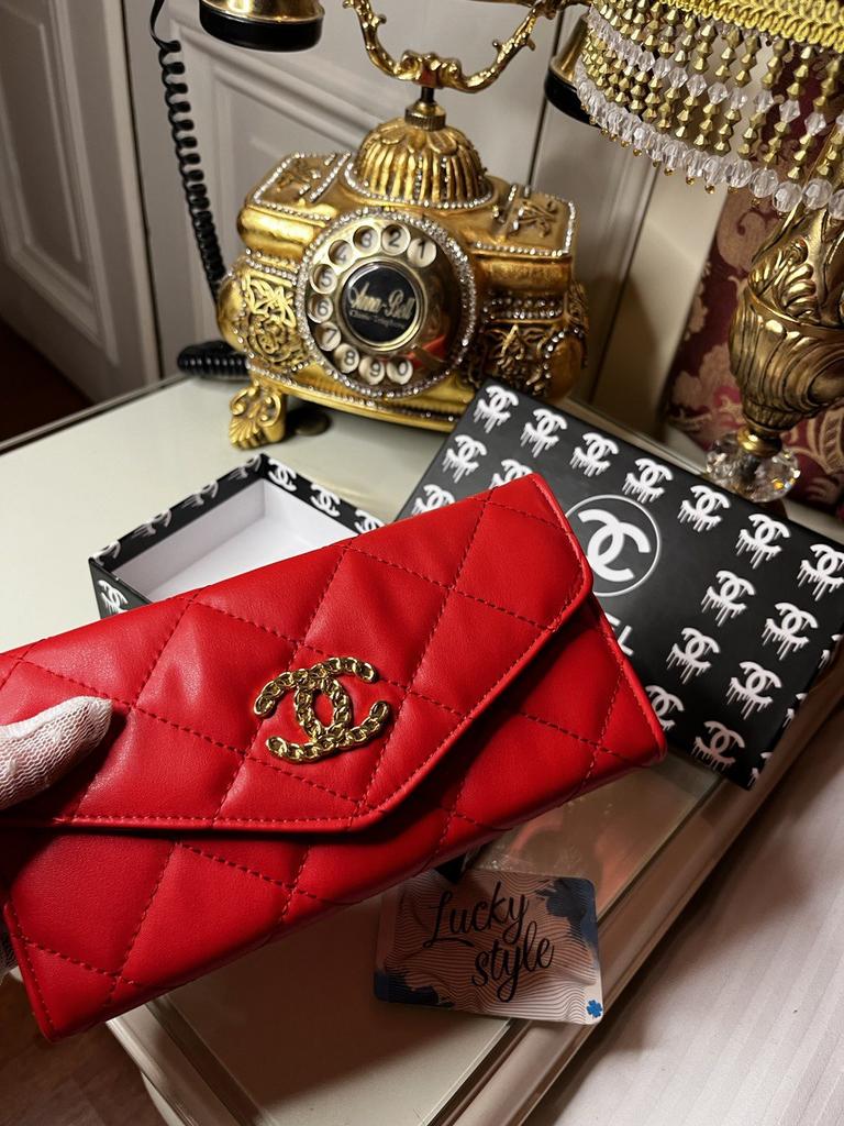 Chanel красный кошелек для женщин trend 2133