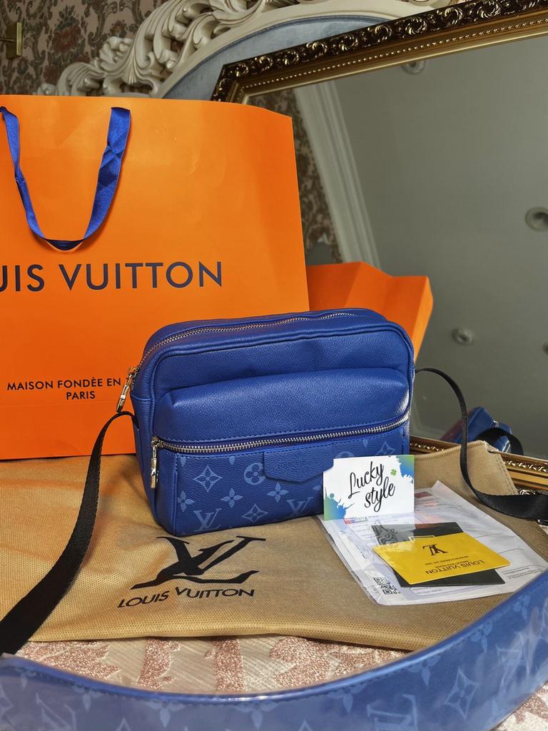 Поясная сумка LV outdroor синий цвет 77743