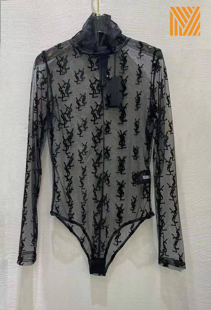 Боди шифон черное  YSL 51325123