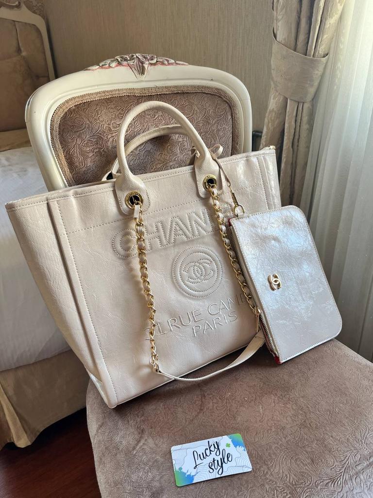 CHANEL - 31 Rue Cambon Maxi Tote Bag молочная под лак 412241125125
