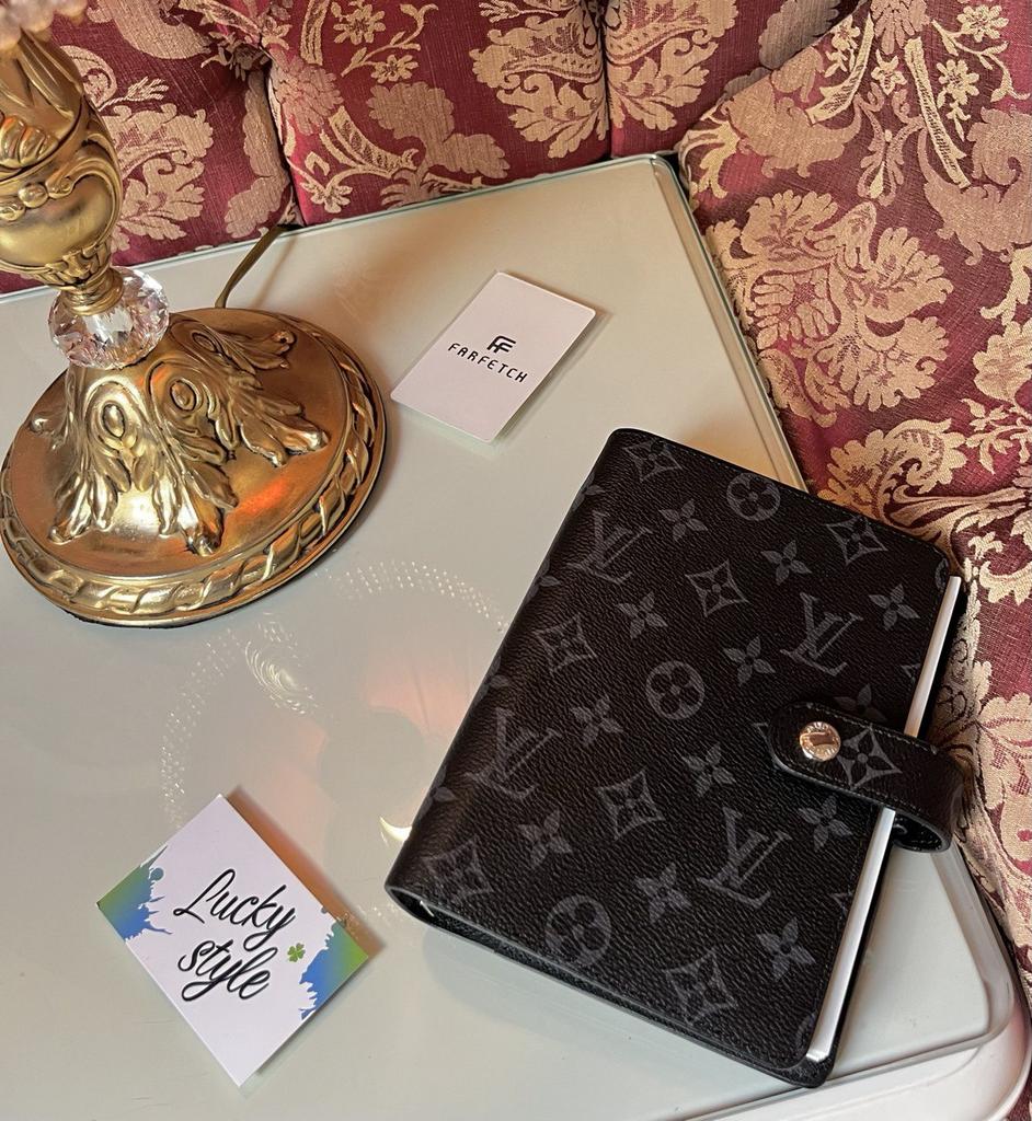 Louis Vuitton notebook серый натуральная кожа + пыльник 884237665