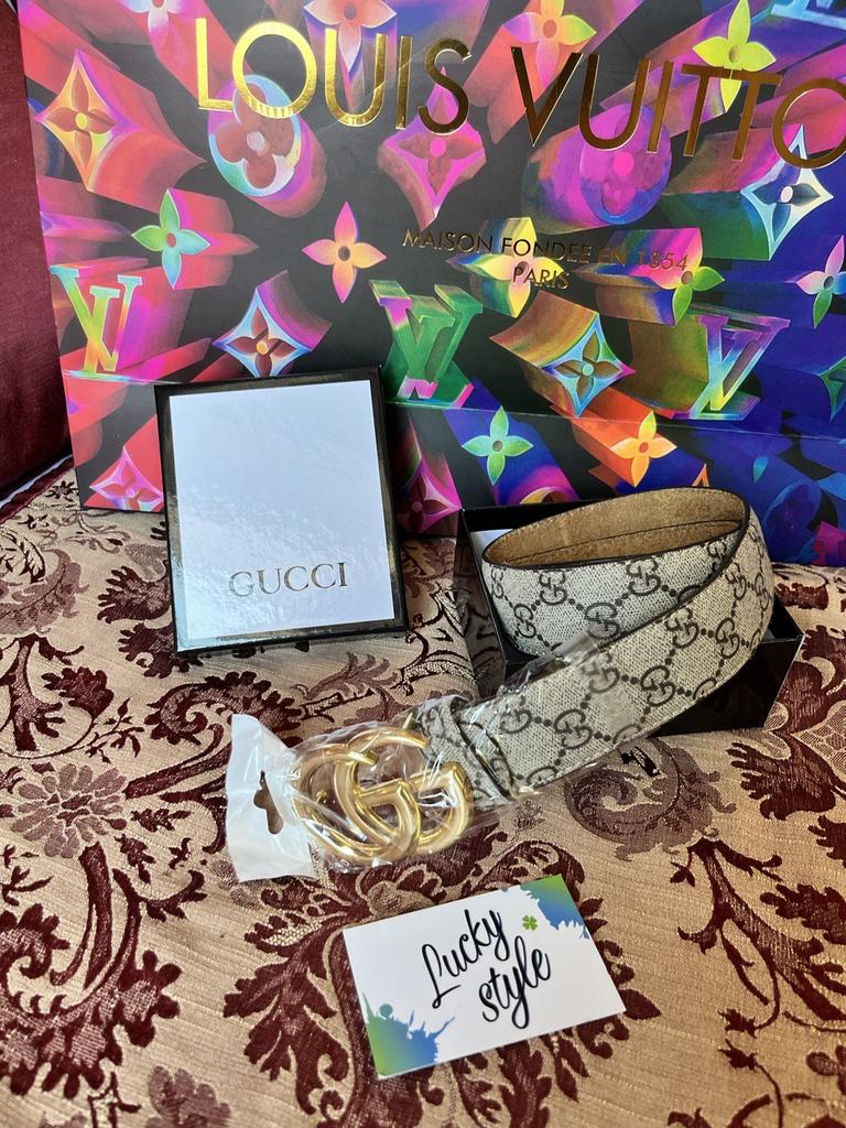 Ремень Гучи бежевый натуральная кожа 77738324