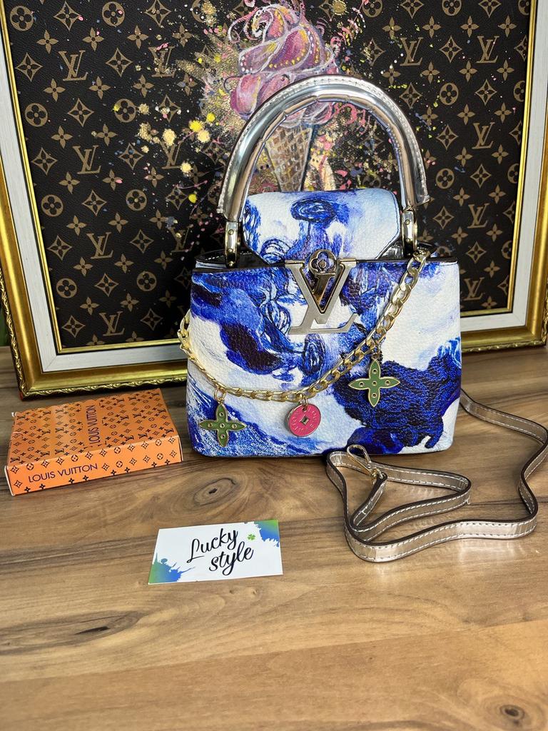 Сумка мини Louis Vuitton mix синяя Capucines 5512366