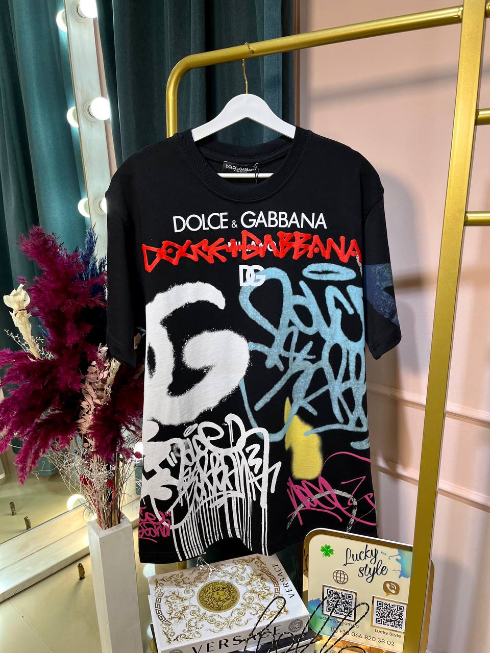 Premium футболка D&G черная graffiti 551266453