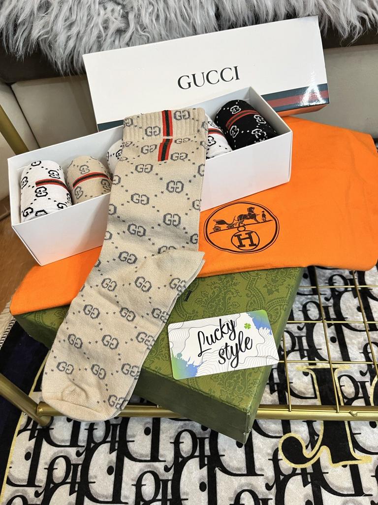 Комплект 6 штук светлый носки Гучи 5126516