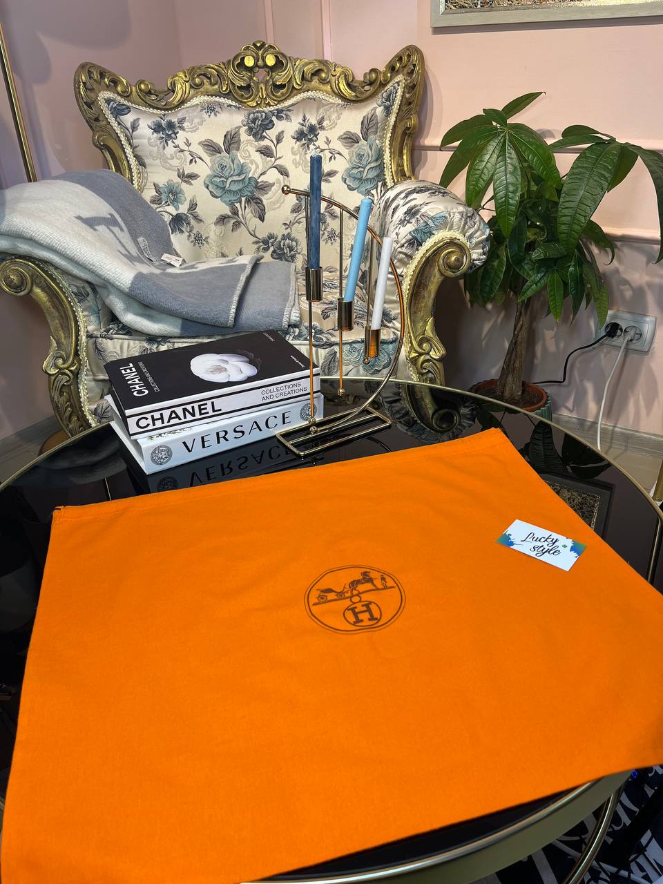 Пыльник тканевый Hermes большой 775474