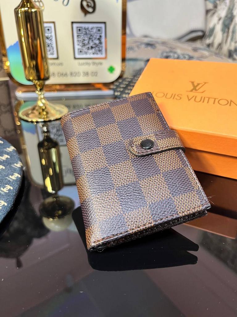Книжка картхолдер-Кошелек LV коричневая шашка 66123627