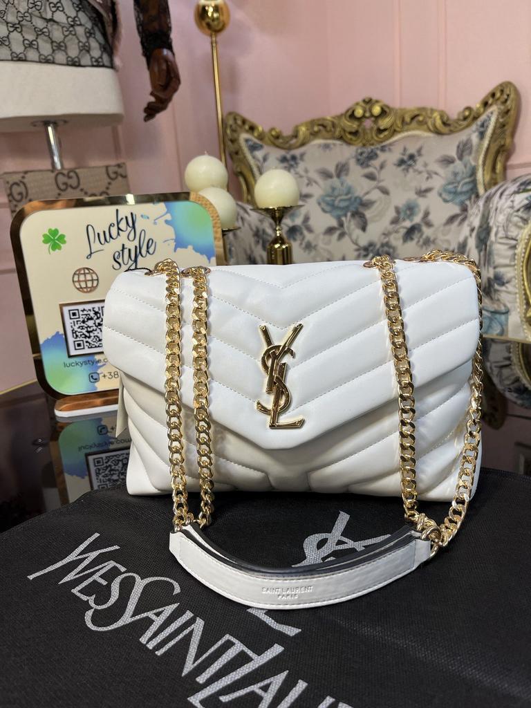 YSL Gold сумка белая люкс middle 4214236