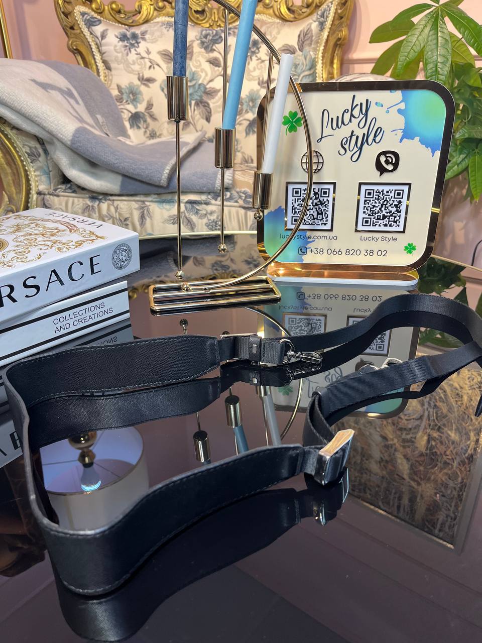 Съемный плечевой ремень Prada черный 7731265512