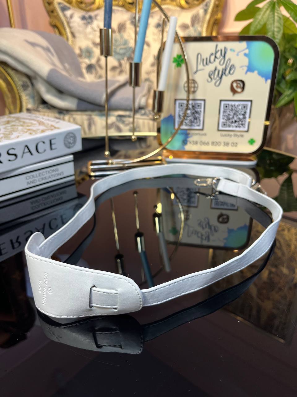 Съемный плечевой ремень Louis Vuitton белый 777312655