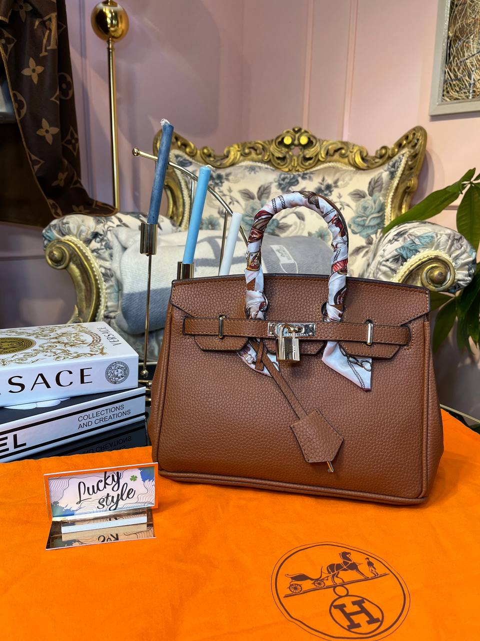 Сумка Hermes Birkin 25см коричневая 3535621