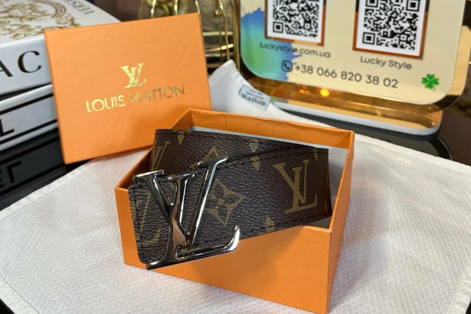Ремень Louis Vuitton коричневый монограмм натуральная кожа 93365