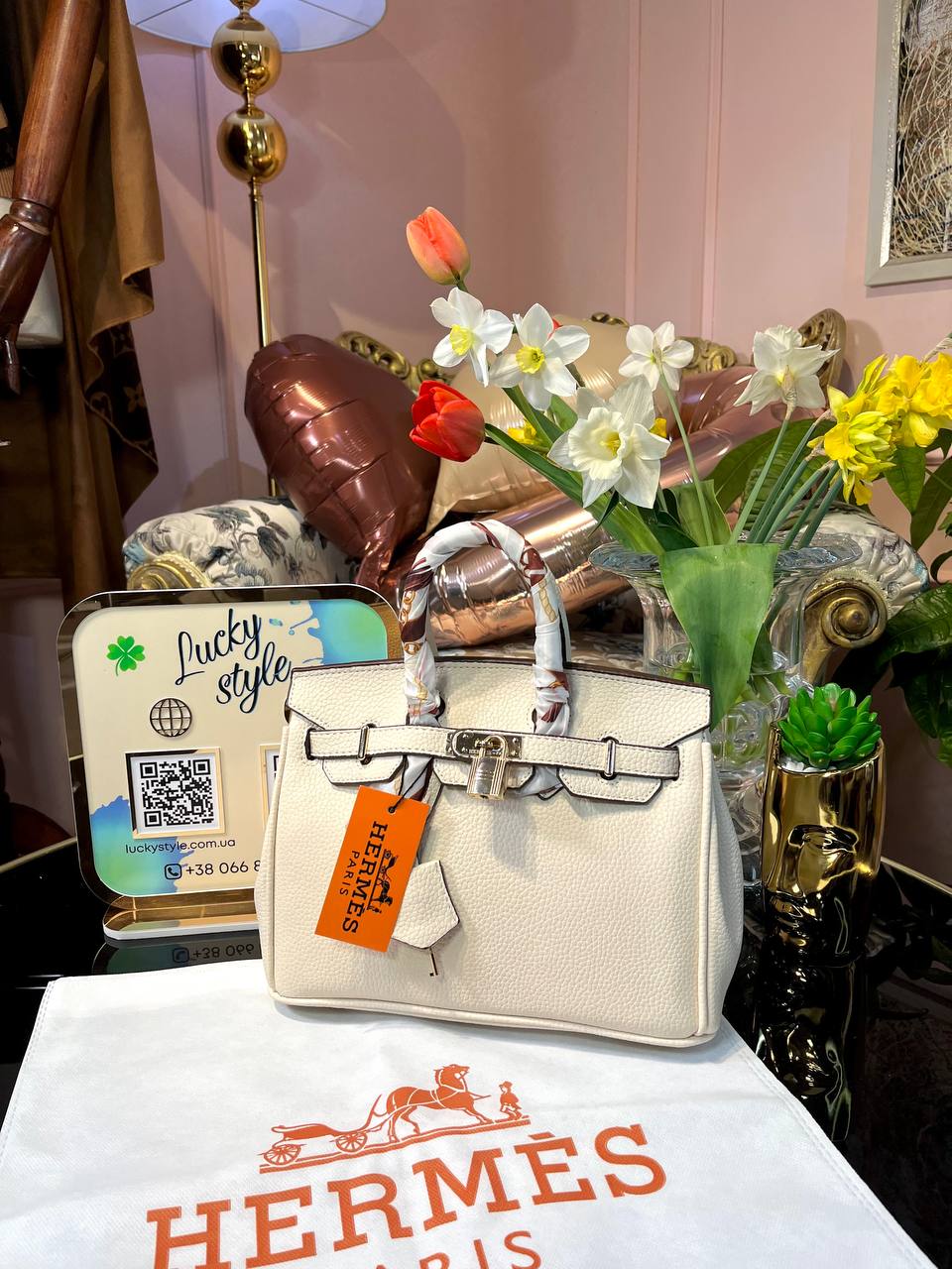 Сумка Hermes Birkin 25см Mini светло бежевая 6635214