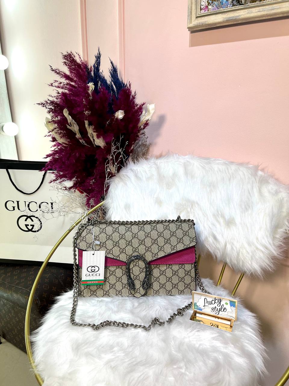 Сумка Гучи Dionysus с розовой вставкой 12125648