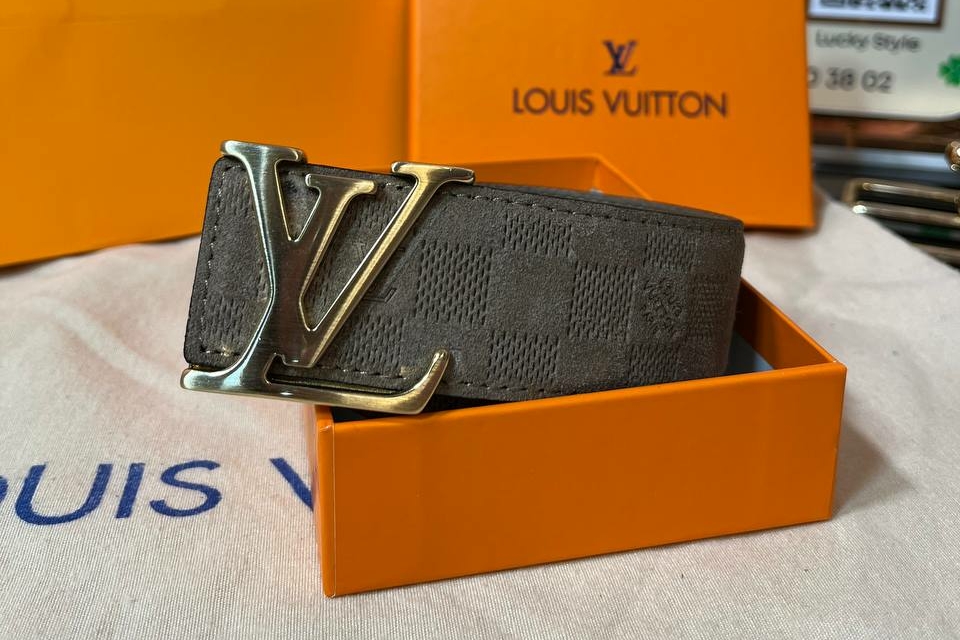 Ремень Louis Vuitton светло коричневый натуральная кожа 95996