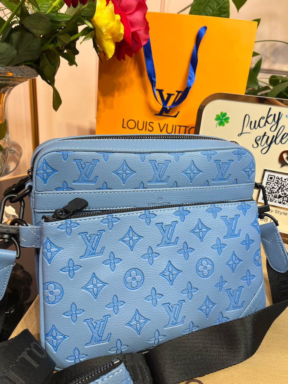 Сумка Louis Vuitton Trio Messeger люкс сумка 3 в 1 голубая 96002