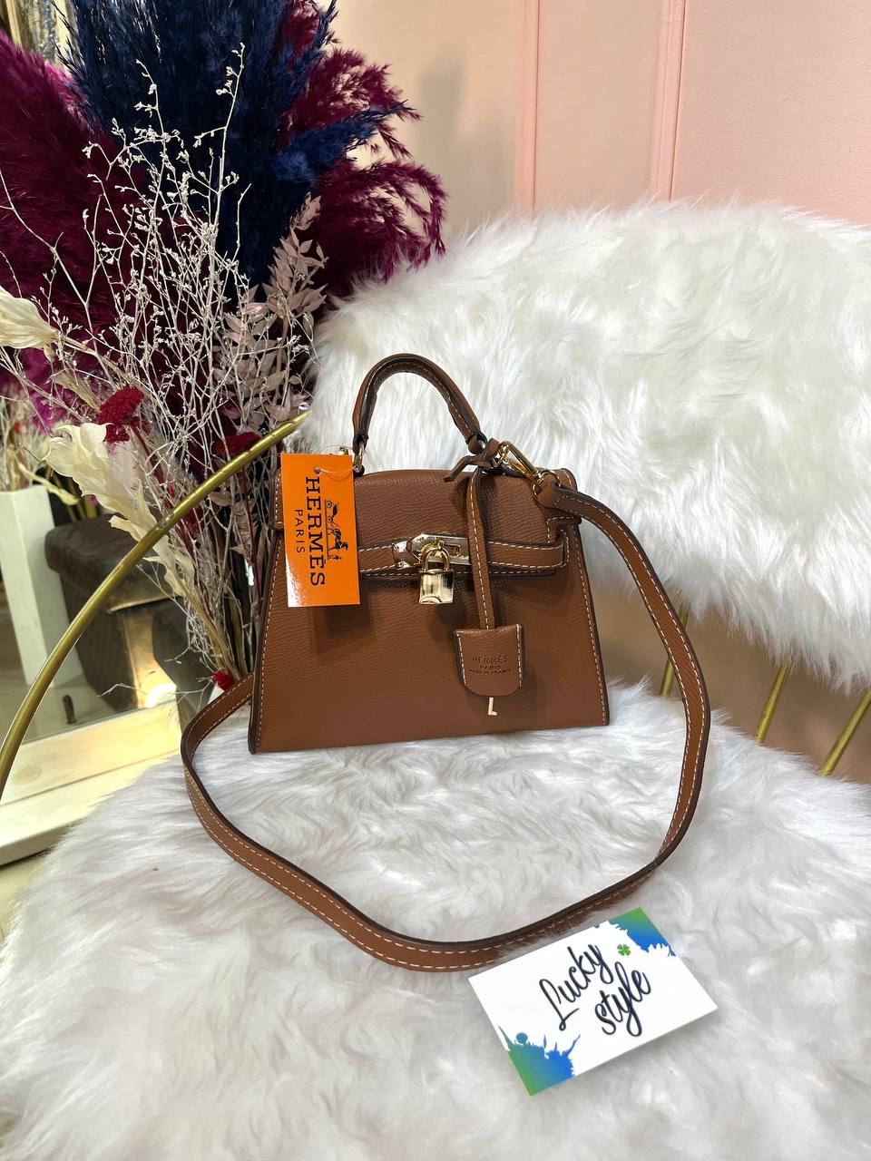 Сумка Hermes Kelly Mini коричневая 22 см 96010