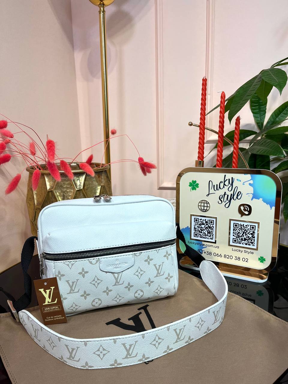 Поясная сумка Louis Vuitton Outdoor белая 96030