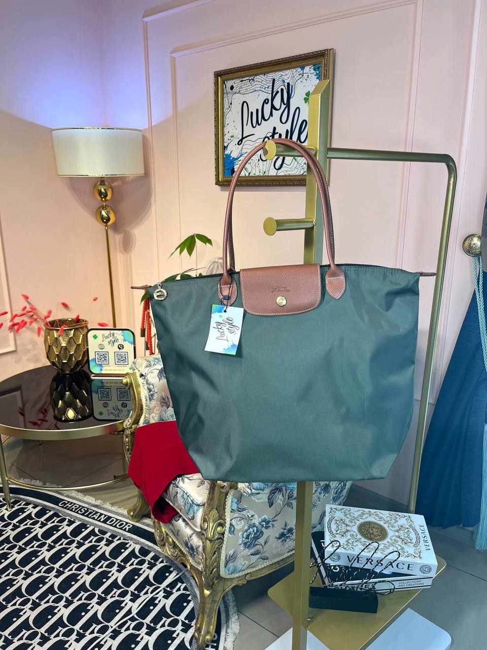 Сумка шоппер Longchamp зелёная 96051