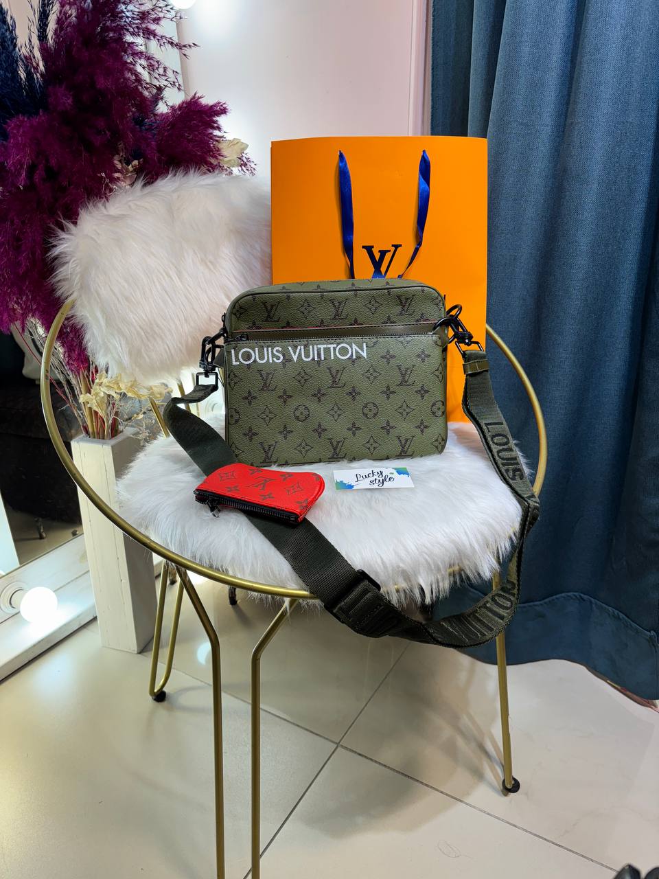 Сумка Louis Vuitton Trio Messeger люкс сумка 3 в 1 зеленая 96142