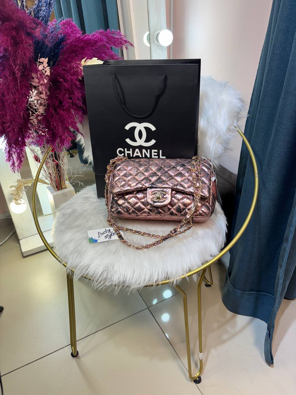 Сумка Chanel классика розовая 25 см 96281