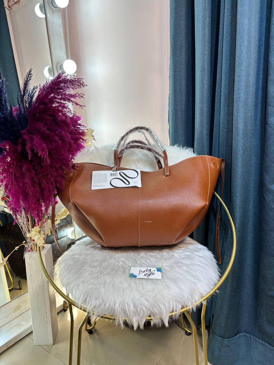 Сумка-шопер Polene Cyme коричневая 96312