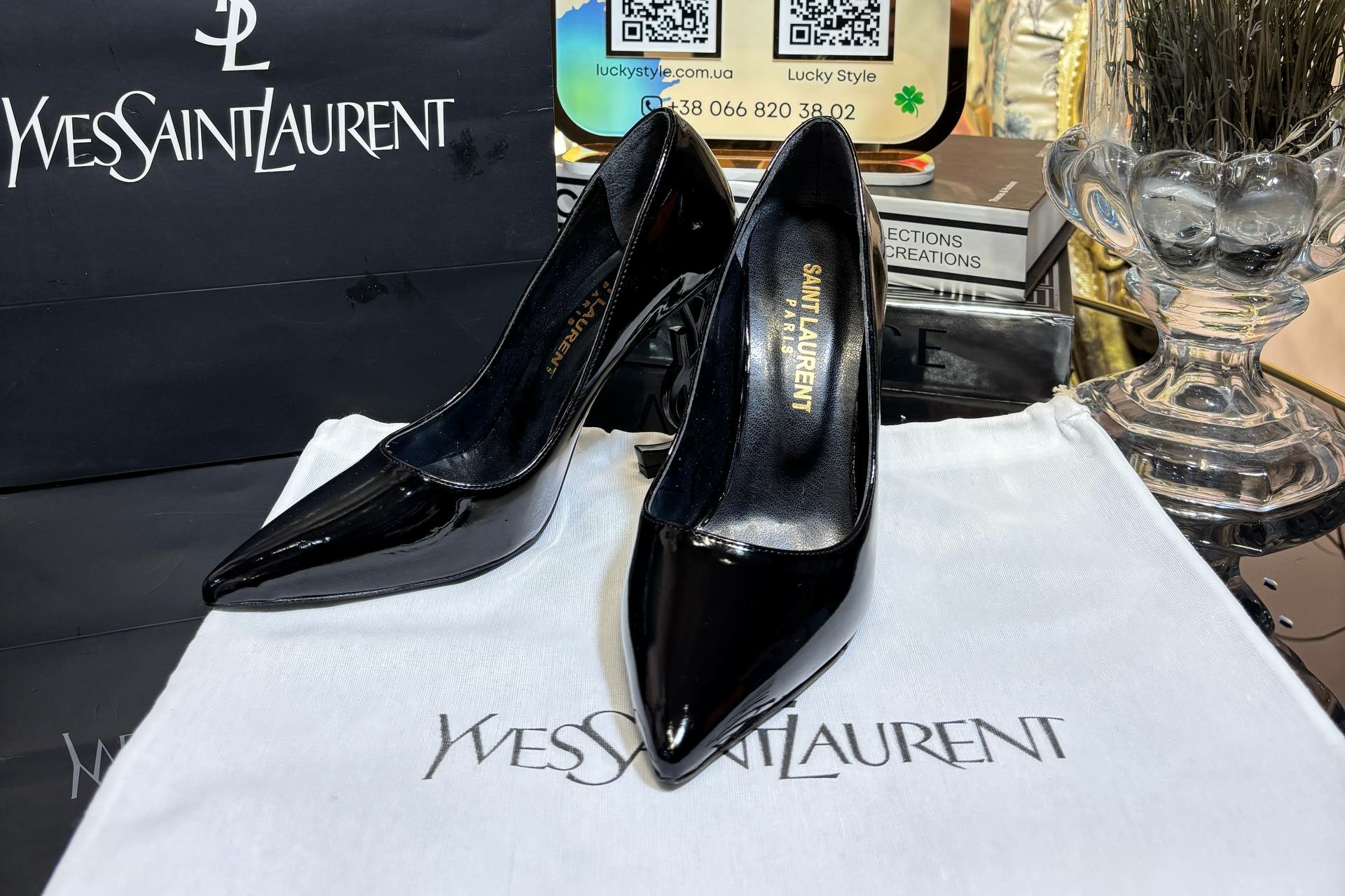 Туфли Ysl черные лаковые 96407