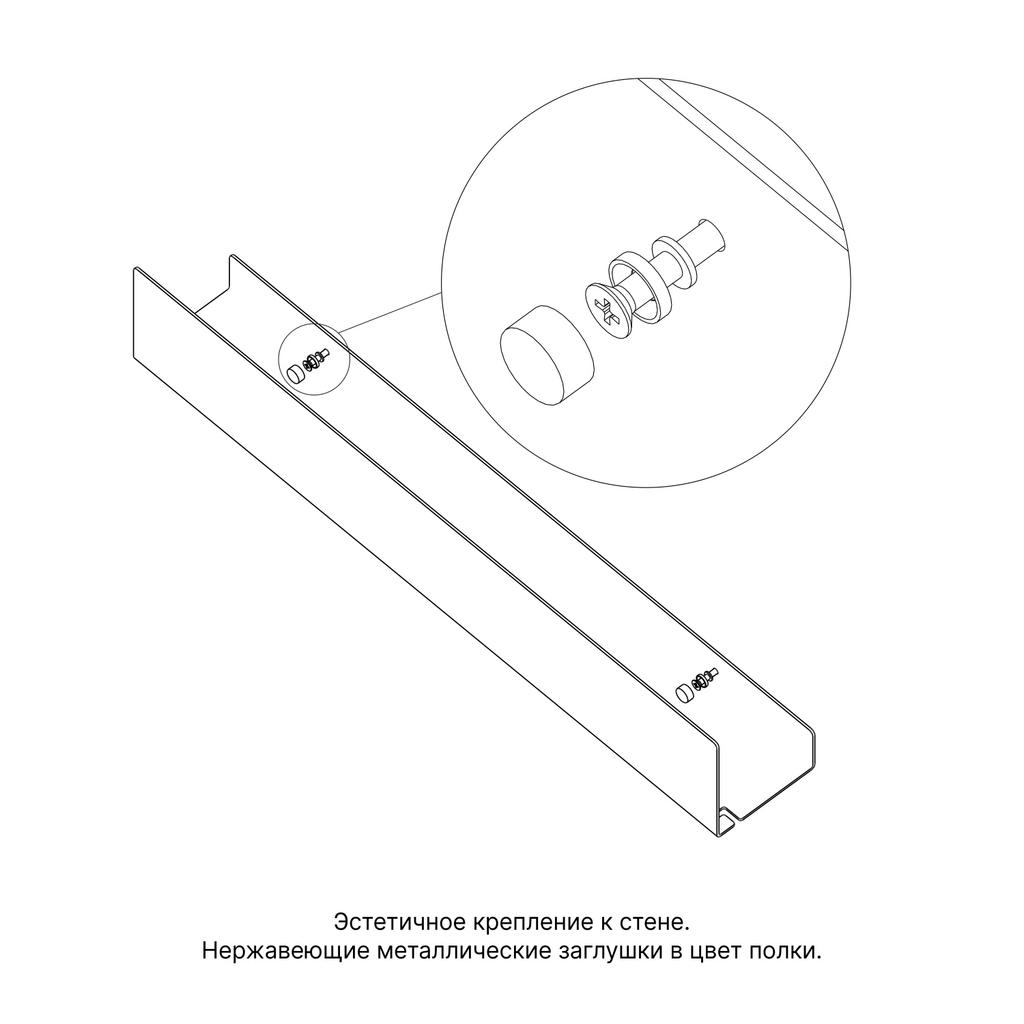 Полка в ванную металлическая прямая