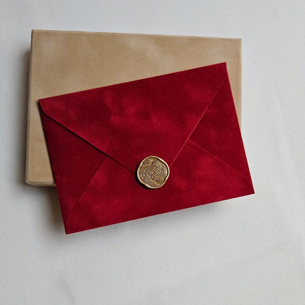 Конверт бархатний Темно-червоний
