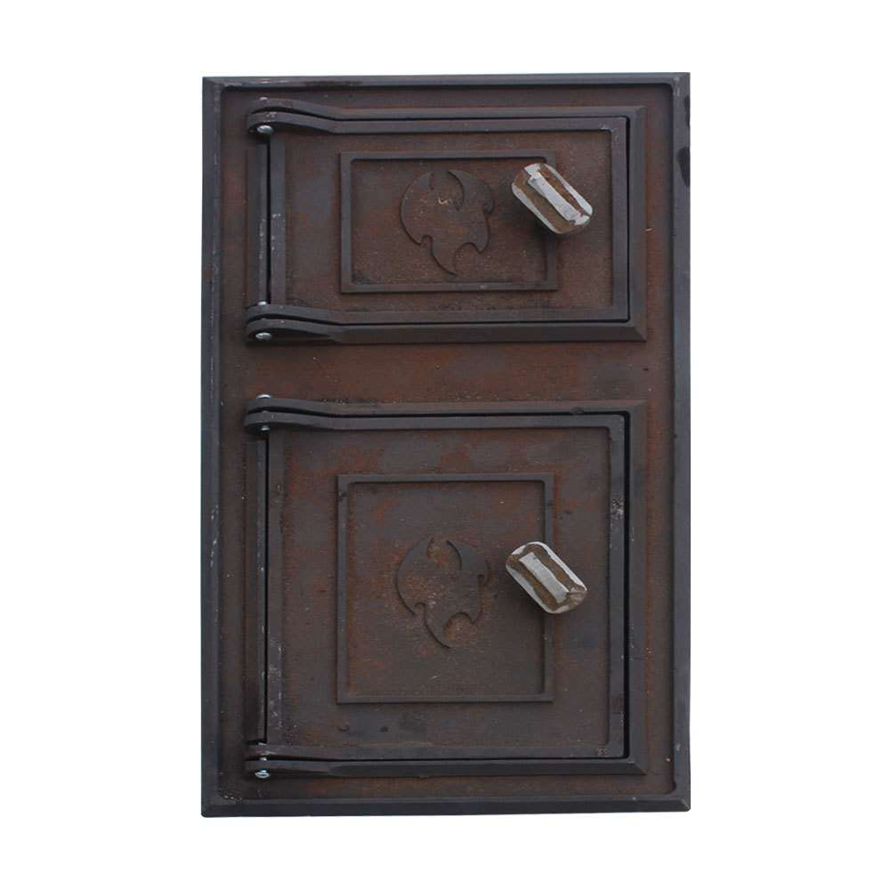 Дверка спаренная топочная и поддувальная чугунная