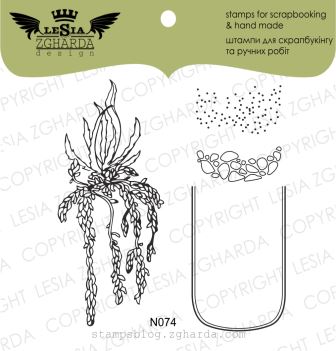 {N074} Stamp Set "Florarium with soil and plants"