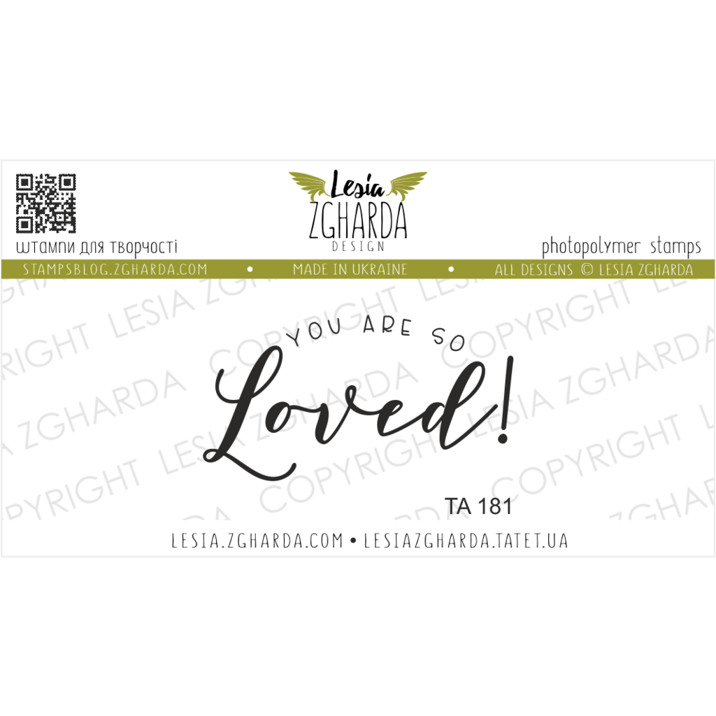 Image - You are so loved! - sentiment stamp by Lesia Zgharda clear stamps