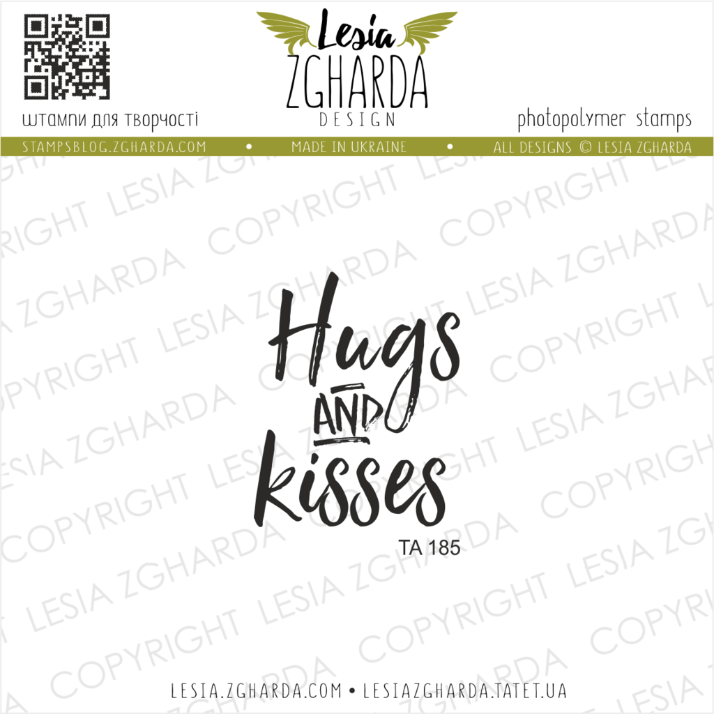 {TA185} Stamp  "Hugs and kisses"