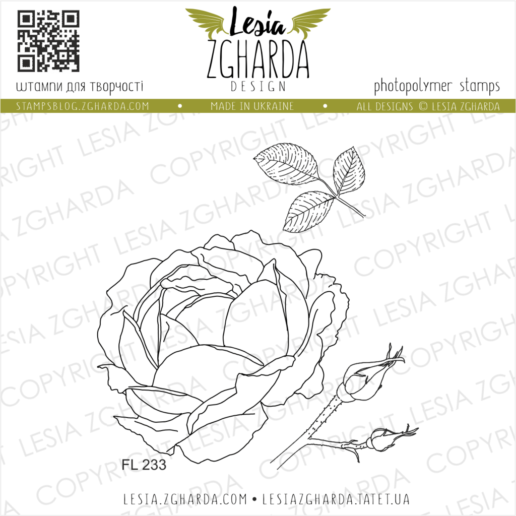 {FL233} Stamp Set  "Lovely rose"