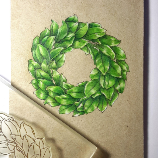 {FL234} Stamp "Magnolia wreath"