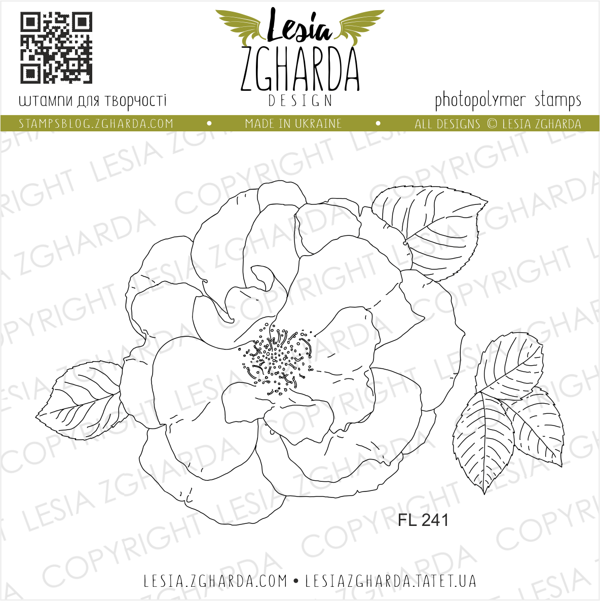 {FL241} Stamp Set  "Beautiful Rose"