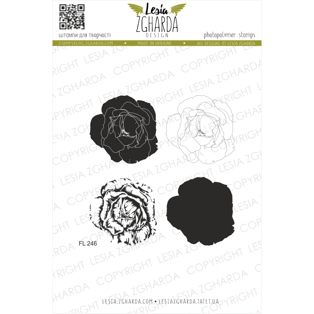 Image - Lush multilayer rose stamp set by Lesia Zgharda clear stamps