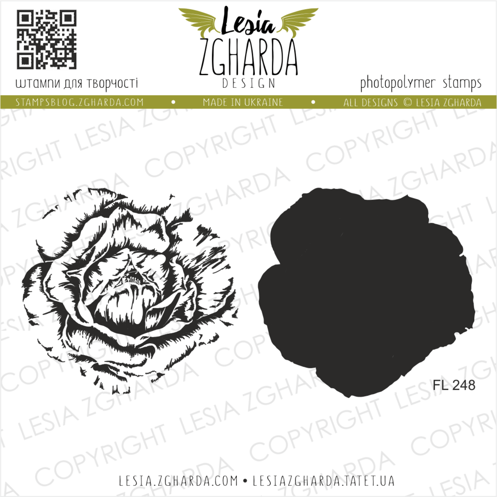 Image - Lush rose stamp set by Lesia Zgharda flower clear stamps
