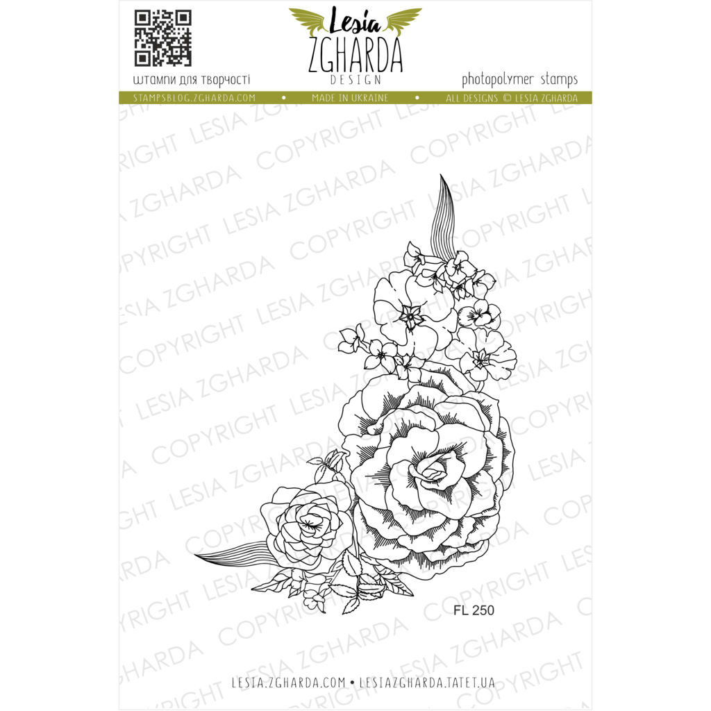 {FL250} Stamp  "Flower ornament"