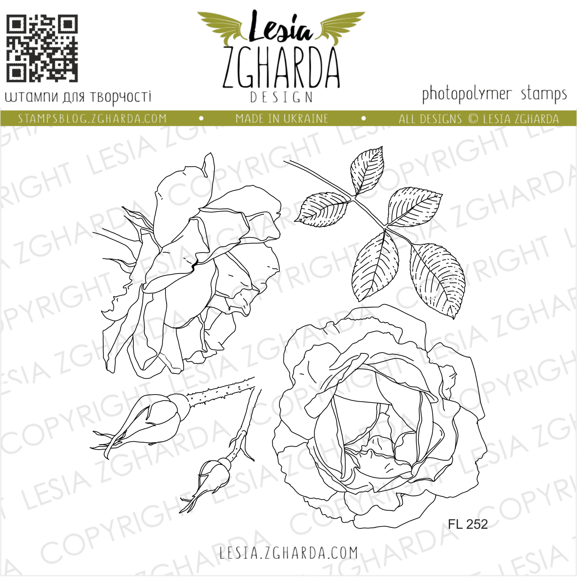{FL252} Stamp Set "Charming rose"