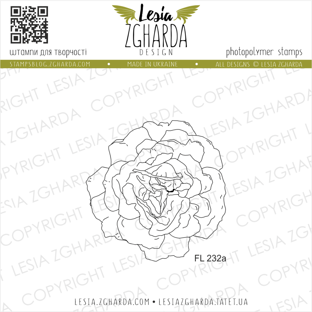 Image - Small lovely rose stamp by Lesia Zgharda clear stamps