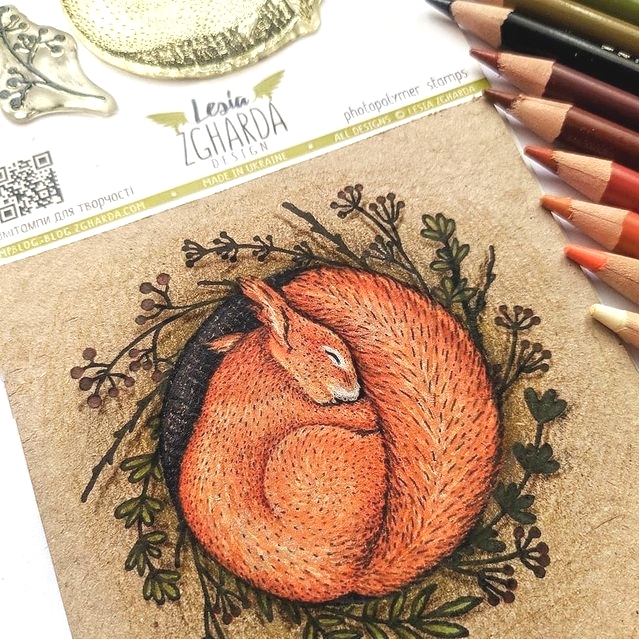 {FA135} Stamp "Sleeping Squirrel"