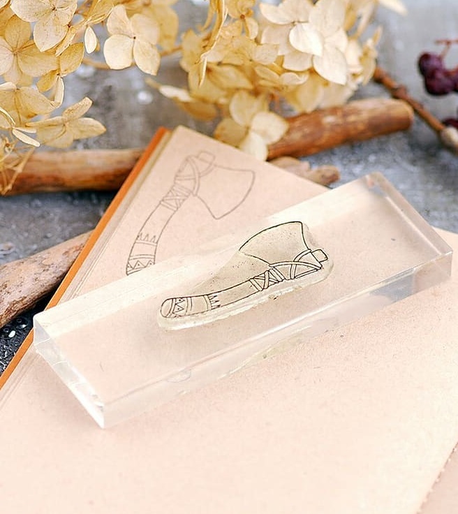 {RE094} Tribe Stamp Set "Arrows, Indian ax, and sentiments "Stay strong live long"